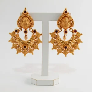 Chandbalis with temple jewelry design 22k gold