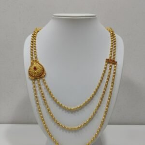 Classic Beaded triple Layered Haram 22k gold