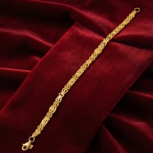 Classic Royal artisan vintage-inspired men's bracelet 22k gold