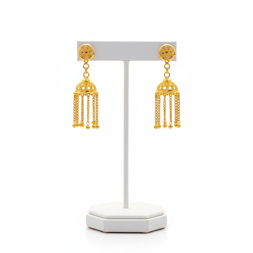 Classic dangling jhumkas 22k gold Classic dangling jhumkas 22k gold