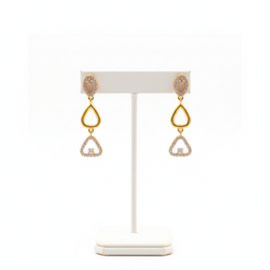 Dazzling teardrop sparkling earring 22k gold