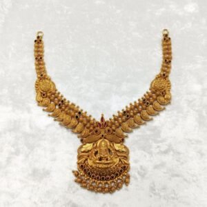 Classic Heritage style goddess pendant haram bridal necklace 22k gold