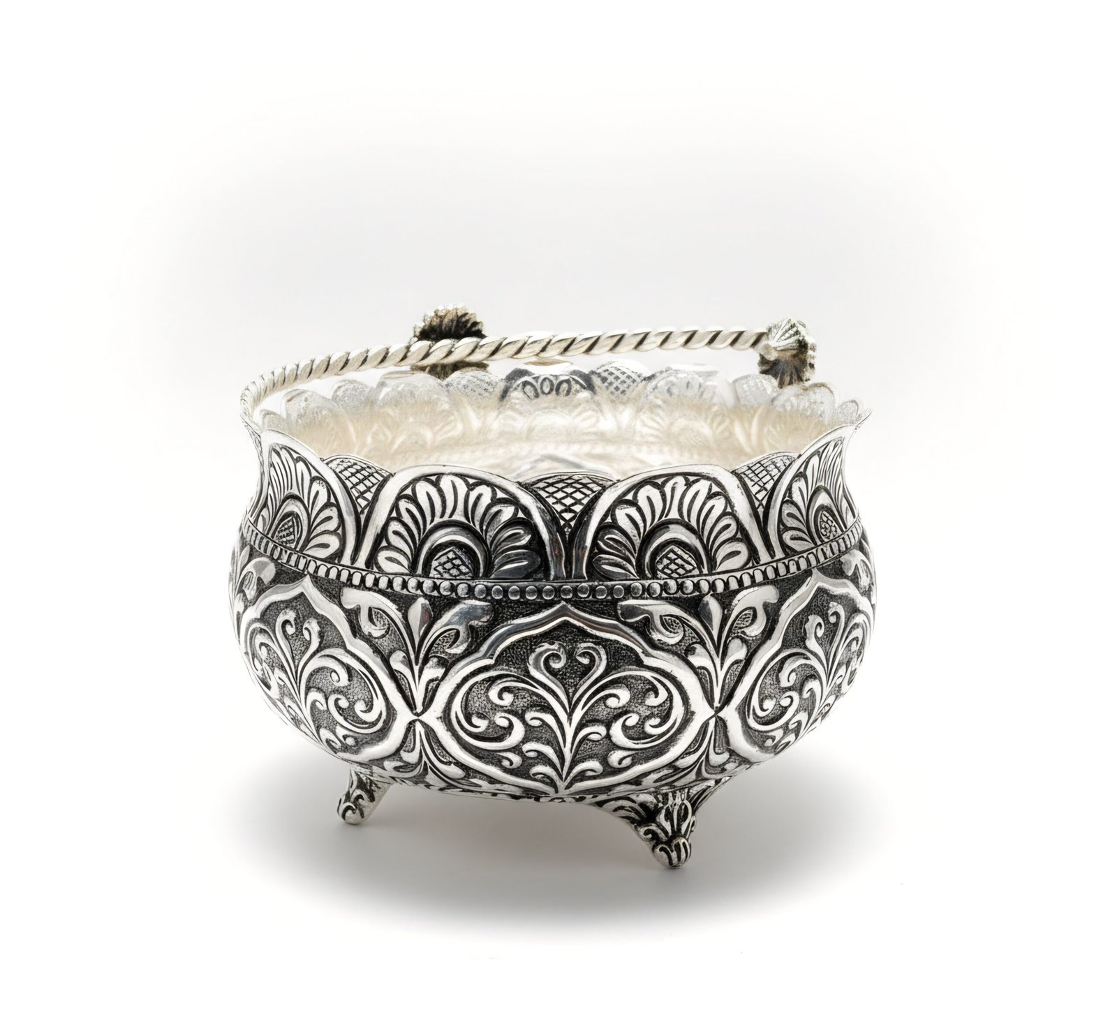 Flower design micro crafting silver flower butti (1) Flower design micro crafting silver flower butti