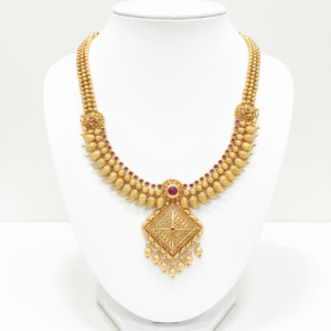 Heritage filigree Temple inspired antique bridal necklace 22k gold