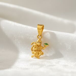 Lord hanuman ji with dronagiri parvat pendent 22k gold
