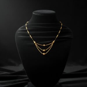 Luxe golden triple layers mangalsutra 22k gold