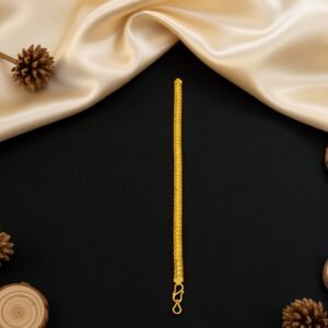 Luxurious handcrafted Royal matt finish men's classic bracelet 22k gold