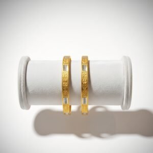 Majestic Charm Engraved women daily wear Bangle 22k gold