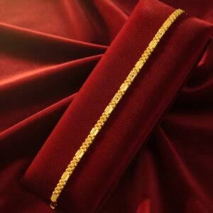 Modern Opulent block pattern Bold design bracelet for men 22k gold