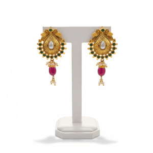 Pearl dream emerald earrings 22k gold