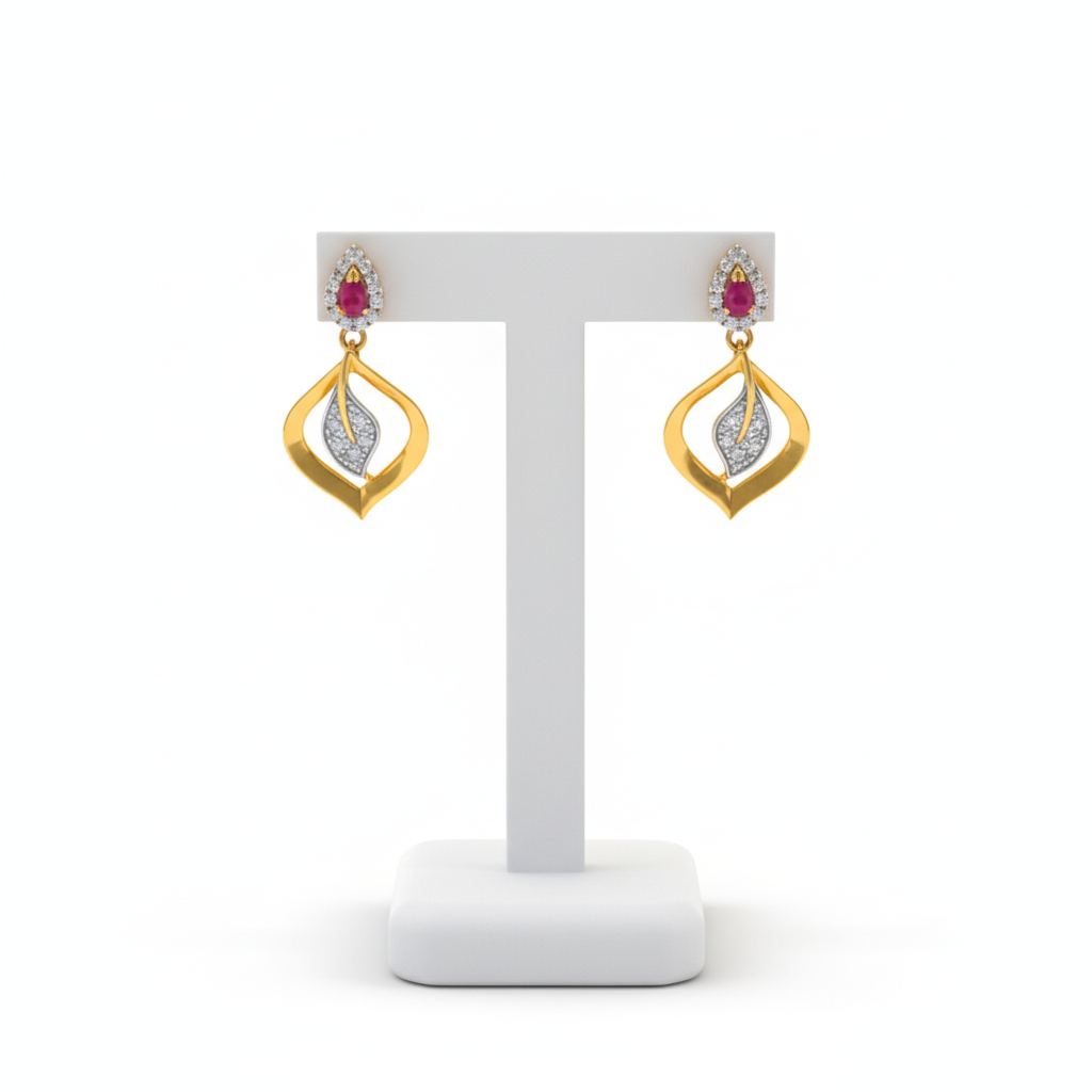 Ruby leaflet earrings 22k gold Ruby leaflet earrings 22k gold