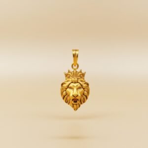 Sigma lion face pendent 22k gold