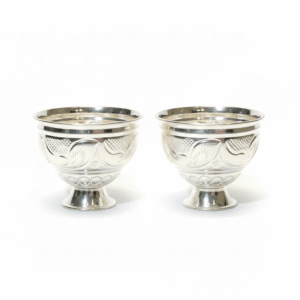 Silver flower design kumkum battlu