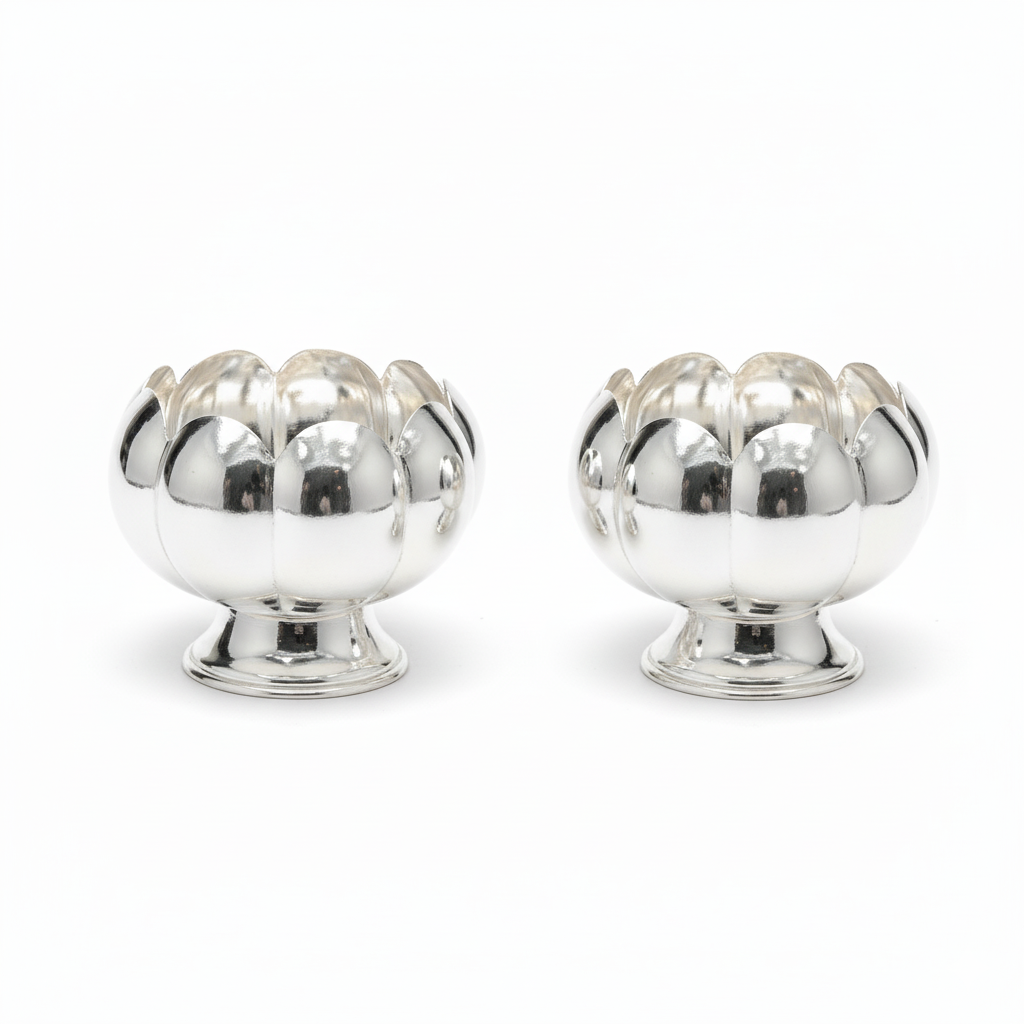 Silver petal design kumkum battlu Silver petal design kumkum battlu