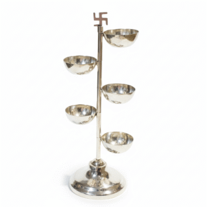 Silver swastik Panch Aarti Stand