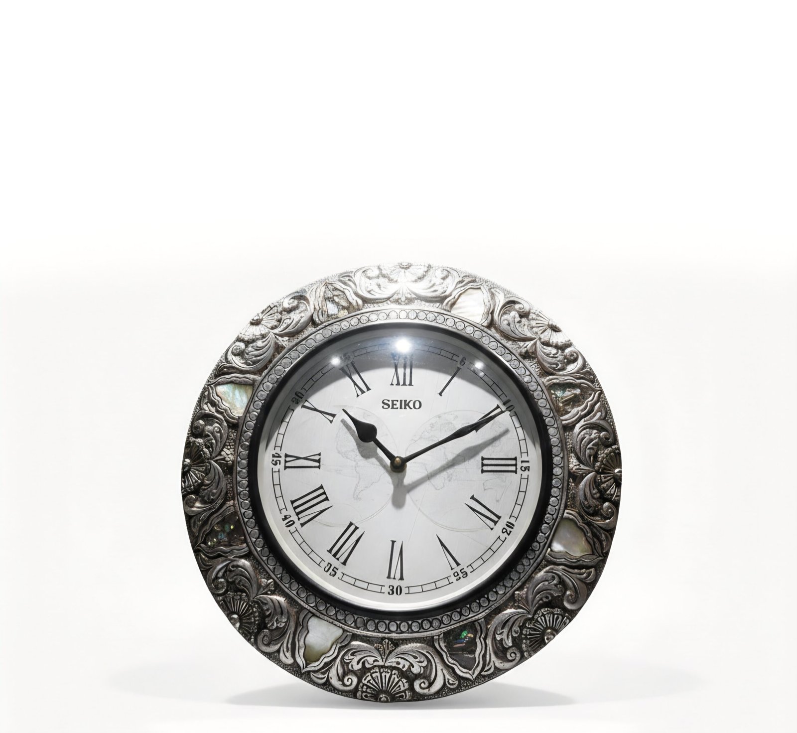 _Silver time clock Filigree Timepiece Silver time clock Filigree Timepiece