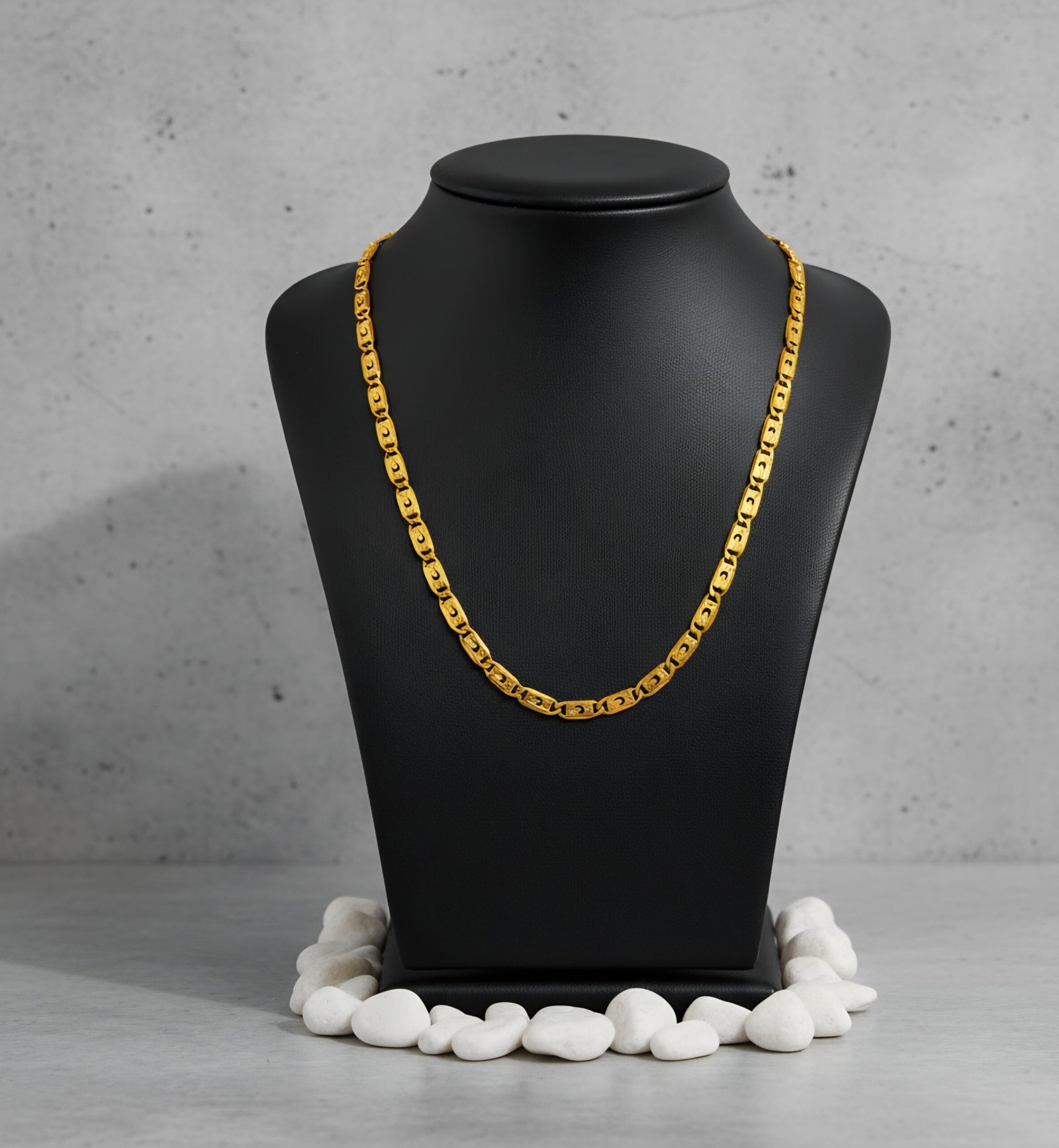 Sleek rectangular box pattern men’s chain 22k gold Sleek rectangular box pattern men’s chain 22k gold