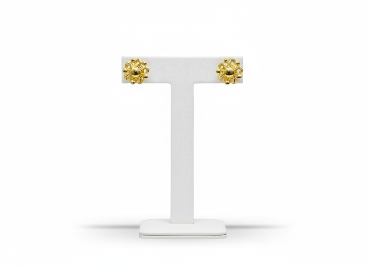 Solitaire sunburst earring 22k gold Solitaire sunburst earring 22k gold