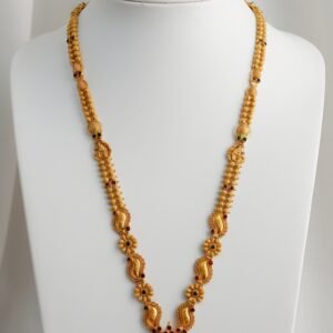 Temple goddess motif long haram bridal Haram 22k gold