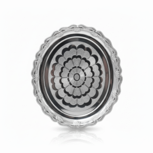 Traditional Floral motif finish Design silver plate