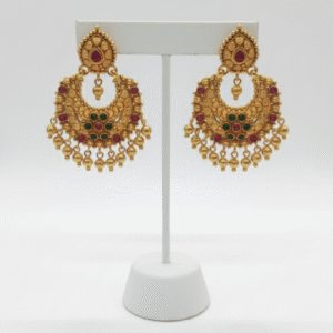 Traditional chand baali with vibrant 22k gold